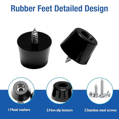 20 Pcs Rubber Feet for Cutting Board with Stainless Screws - size: 13/16" W X 1/2" H