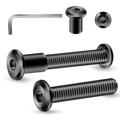 1/4-20 x 1-1/4" 20Pcs Flat Head Hex Socket Cap Screws Bolts Barrel Nuts Kit, 304 Stainless Steel 18-8, Full Thread, Black Oxide by SG TZH (with Hex Spanner) - color: Black, size: 1/4-20 x 1-1/4"