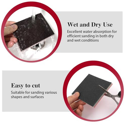 27 Pcs Sanding Sponge Block Pads, 240 Grit Fine Sandpaper Sand Paper - size: 240 Grits