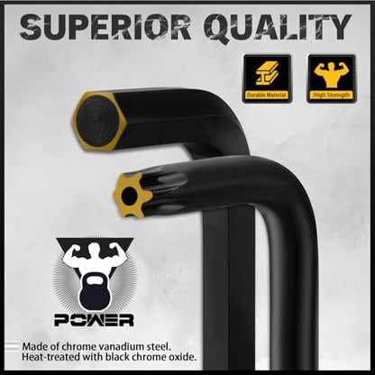 ELEAD Hex Key Allen Wrench Set: 41-Piece Hex and Torx Key Set with Torque Handle, Standard SAE(0.028"-3/8") & Metric(0.7mm-10mm) & Torx(T9-T50) in Storage Case, Heat Treated Chrome Vanadium Steel - style: New Version