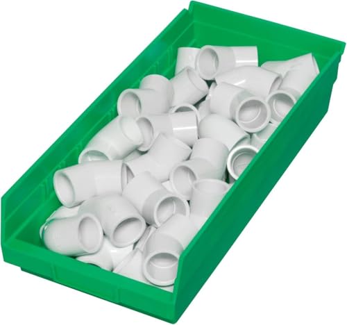 Akro-Mils 30158 Heavy Duty Plastic Shelf Bins, 18"x 8"x 4", Green, 12-Pack - color: Green