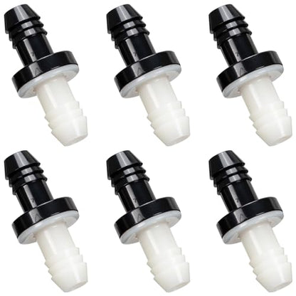 3/8" (10mm) One Way Inline Check Valve Plug-in Barb Non Return Valve ABS Plastic Water Air Systems Stop Check Valve for Liquids 6PCS - size: 3/8inch