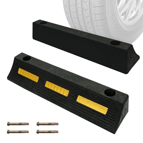 Parking Stopper for Garage Parking with Bolts 3" H 2 Pack - size: 3"H 2pcs