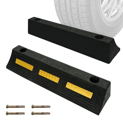 Parking Stopper for Garage Parking with Bolts 3" H 2 Pack - size: 3"H 2pcs