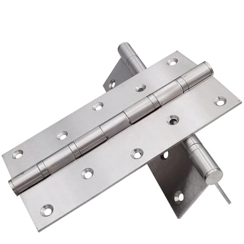 2 Pcs 8 Inch Stainless Steel Ball Bearing Door Hinges with Square Corner for Heavy Duty Wood Door,1/8 Inch Thickness Matte Black (White) - color: White