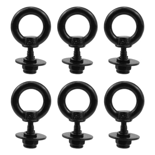 Antrader Lifting Shoulder Eye Bolts,M4 Lifting Ring Threaded Eyebolts,Black - size: M4-(With Lock Washers)