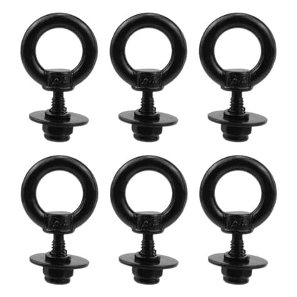 Antrader Lifting Shoulder Eye Bolts,M4 Lifting Ring Threaded Eyebolts,Black - size: M4-(With Lock Washers)