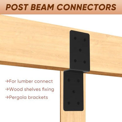 Z Pergola Brackets 4-Pack, 5x5 Post-to-Beam Wood Support Connector - size: 5''X5''X5'' 4P