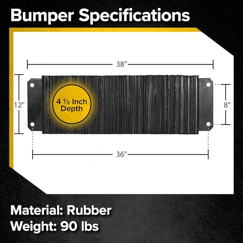 Rubber Dock Bumper, 36" x 12" x 4.5", 3/4" Mounting Holes, Guardian - size: 36" x 12" x 4.5"