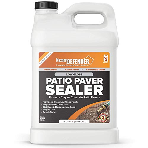 MasonryDefender Patio Paver Sealer - Low Gloss, Clear, Water-Based, Masonry Sealer - 2.5 Gallon - size: 2.5 Gallon