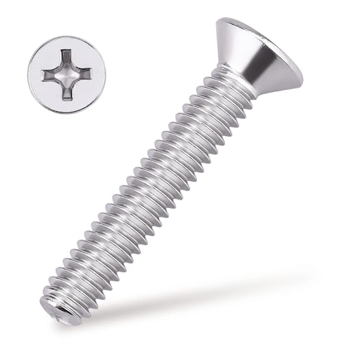 #8-32 x 1-1/2" Flat Countersunk Head Machine Screws, Phillips Drive, 304 Stainless Steel 18-8, Full Thread, Coarse Thread UNC, 50 PCS - size: #8-32 x 1-1/2"