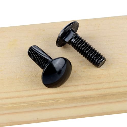 5/16-18 x 3/4" Carriage Bolts Screws Black Finish, Round Head Square Neck, 304 Stainless Steel 18-8, UNC Full Machine Coarse Thread, 10Pcs - size: 5/16-18 x 3/4" (10 Pcs)