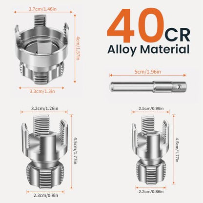 3PCS PVC Pipe Threader Kit, Internal & External Pipe Threading Tool for 1/2", 3/4" & 1" PVC/PPR Pipes, Drill Compatible Pipe Thread Cutter with 1/4" Hex Shank & Storage Case