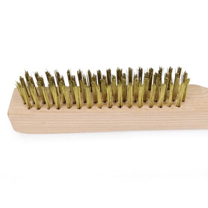 MAXMAN Brass Brush 10", 2Pcs Heavy Duty Brass Wire Brush, Rust/Weld Remover - style: 2Pcs Brass Brushes