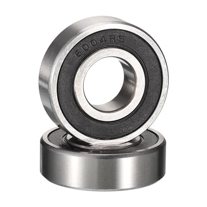 6004-2RS Deep Groove Ball Bearings, ID 20mm x OD 42mm x Width 12mm Double Rubber Sealed Ball Bearing Pre-Lubricated Chrome Steel Z2 Lever 2pcs - size: 6004-2RS 20x42x12mm