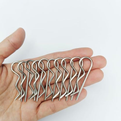 10Pcs Cotter Pins, Heavy Duty Hitch Pins Clip R Clips Cotter Pins, Stainless Steel Spring Retaining Wire Hair Pins， Large for Trailer Tractors Mower Carts Truck Pin Clip M3X65mm - size: M3X65mm-10pcs