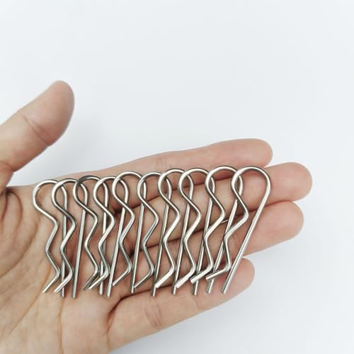 10Pcs Heavy Duty Cotter Pins,Hitch Pins Clip R Clips, Stainless Steel Spring Retaining Wire Hair Pins，Strong Spring Hardware Pins for Trailer Tractors Mower Carts Truck Pin Clip M2.5X50mm - size: M2.5X50mm-10pcs