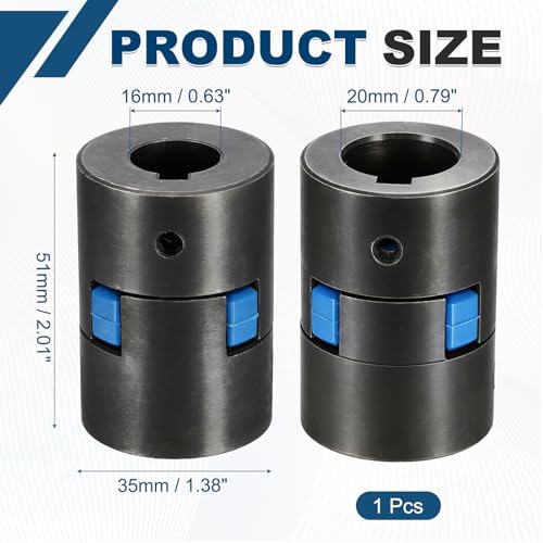 MECCANIXITY Flexible Coupling Coupler Set, 5/8" to 25/32" L070 Black - size: 5/8" to 25/32"