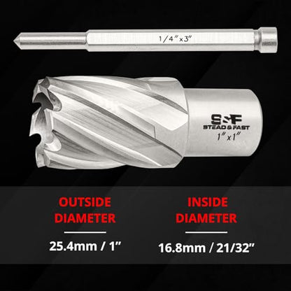 S&F STEAD & FAST Annular Cutter Set 2 Pcs, 1" x 1" Depth, Mag Drill Bits - style: 2P-16_16x1
