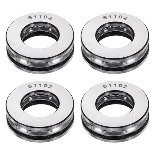 uxcell 4Pcs Thrust Ball Bearings, 15mm Bore 28mm OD 9mm Thick 51102 ABEC5 - size: 51102 15mm x 28mm x 9mm