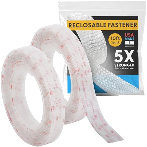 Industrial Strength -10FT 2Pack - Clear Indoor/Outdoor Adhesive Mounting Tape- Self Mating Reclosable Fastener Compatible with 3M SJ3550 / SJ3560 Dual Lock - size: 10 FT X 2 PACK, style: Clear