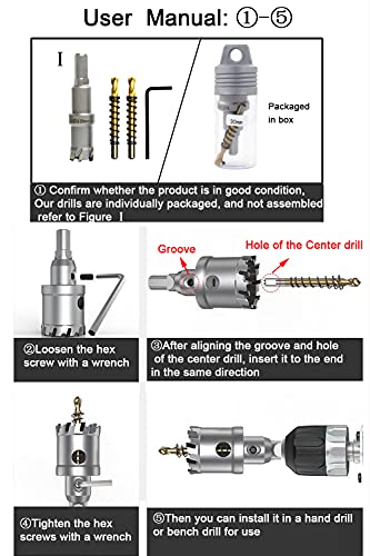 9/16'' Tungsten Carbide Tipped Hole Saw Drill Bit for Hard Metal Steel - size: 14mm | 9/16''