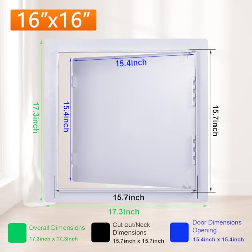 Suteck Plastic Access Panel for Drywall & Ceiling 16 x 16 Inch - size: 16 x 16 inch
