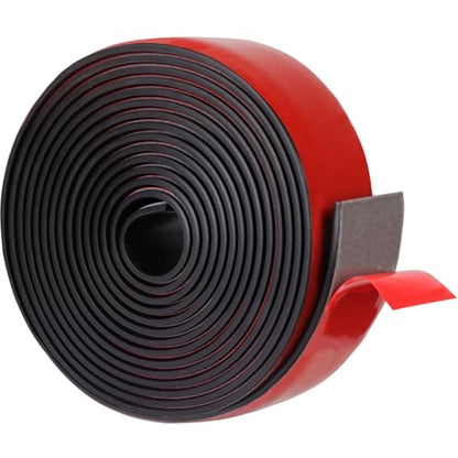 TORRAMI Neoprene Rubber Sheets & Strips Adhesive Solid Gasket Seal with Backing (1' Wide x 1/8" Thick x 10' Long) - size: 1" Wide X 10' Long, style: 1/8 (.125)" Thick
