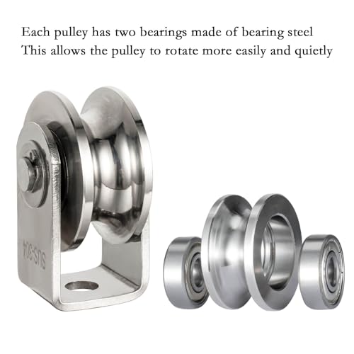 Cable Pulley Wheel Heavy Duty, Fixed Pulley Block, Bearing Inside, for Pulley System Gym Equipment, Lifting, Winch, Loading 1000lb 1Pack - style: pulley wall-mounted