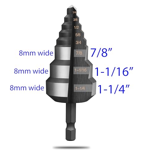 RAINPAL® SDB125 Step Drill Bit (for RAINPAL Products, ⅞”, 1-1/16”, 1-¼”) (21mm, 27mm, 32mm)