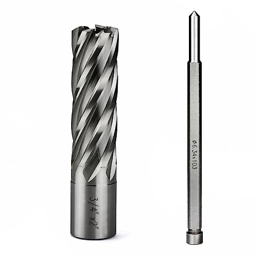 Annular Cutter JESTUOUS 3/4 Inch Weldon Shank 3/4 Cut Dia 2 Cut Depth