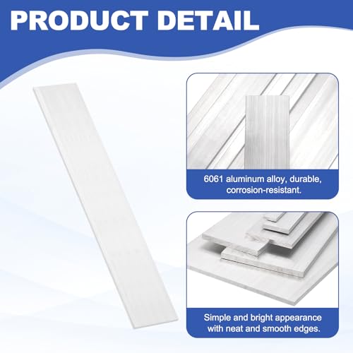 uxcell Square Aluminum Flat Bar with Gloves 0.08"x3"x14"/2x80x356mm - size: 0.08" x 3" x 14"/2 x 80 x 356mm