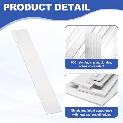uxcell Square Aluminum Flat Bar with Gloves 0.08"x3"x14"/2x80x356mm - size: 0.08" x 3" x 14"/2 x 80 x 356mm