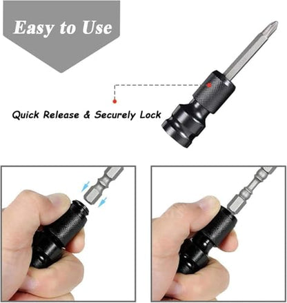 1/2-Inch Square Drive to 1/4-Inch Hex Adapter, Quick Release Socket Adapter Converter for Impact Drivers and Ratchet Wrenches