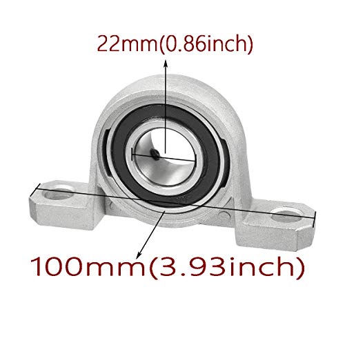 COMOK 2pcs KP004 Long 99mm Inner Diameter 22mm Zinc Alloy Inner Ball Mounted Pillow Block Insert Bearing