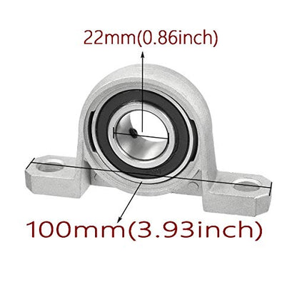 COMOK 2pcs KP004 Long 99mm Inner Diameter 22mm Zinc Alloy Inner Ball Mounted Pillow Block Insert Bearing