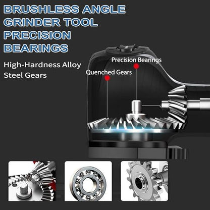 Cordless Brush Angle Grinder Kit, 7000RPM Mini Electric Angle Grinding Tool with 2pcs 16.8V 2000mAh Batteries and 20-Cutting Discs, Power Angle Grinder for Wood Metal Stone Concrete