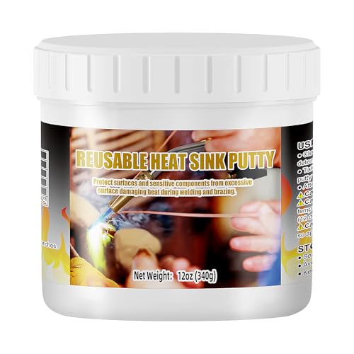 Semlos Heat Blocking Putty Jar (1), The Moldable & Reusable Solder Heat Insulation Clay, Heat Barrier for Installing Sight Glasses, TXV Valves, Directional Valves et al（12 oz） - size: Small