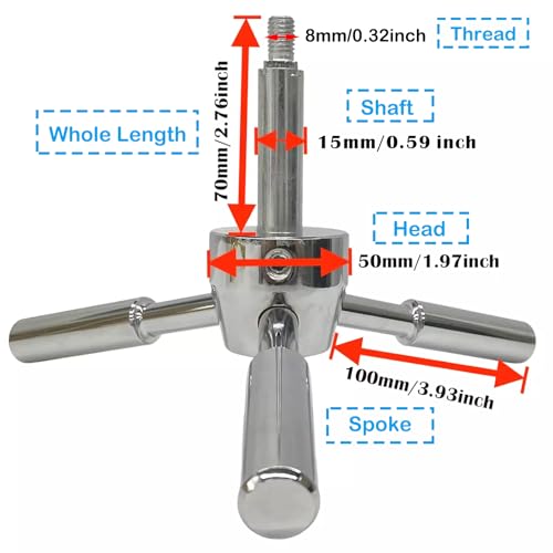 3 Spoke Gun Safe Handle Replacement, Chrome Ziny Alloy Heavy Duty Handle - color: Chrome