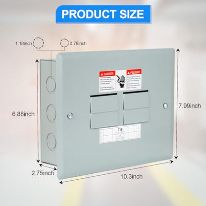 THQL Circuit Breaker Panels, 4-Space, 125A Circuit Breaker Distribution Box, 120V/240V Circuit Breaker Electrical Enclosure,Indoor Main Lug Load Center - style: 4 SPACE