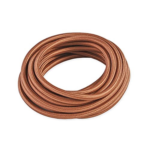 BRIGHTTIA Brown Color Cloth Covered Electrical Wire - 16Ft Textile Cable for Pendant Light Fixture and Vintage Lamp Revival - DIY Lamp Parts for Unique and Creative Lighting Projects (B034) - color: Brown