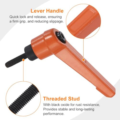 uxcell Clamping Lever Handles for Lathe, M4x16mm Male Thread Orange - size: M4x16mm