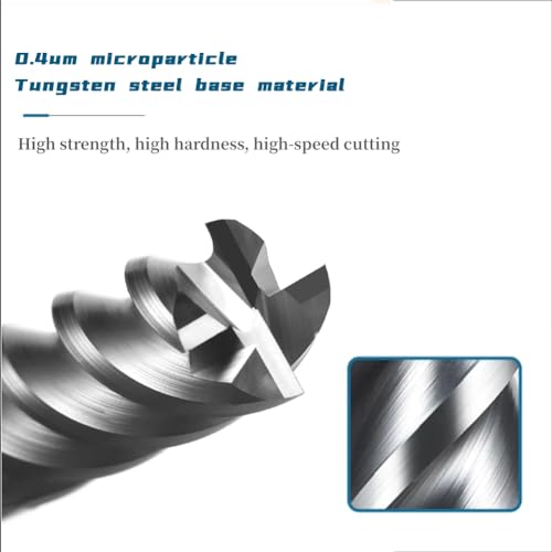 2PCS 3/4'' Carbide Square End Mill Bits Set, Milling Bits Cutter 3/4 Carbide End Mills for Alloy Steels/Hardened Steels, HRC 45 Deg Single End 4 Flute AlTiN Coating (2PCS 3/4in) - size: 2PCS 3/4in