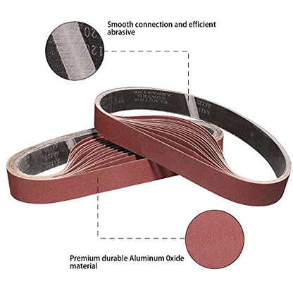 14 Pack 2X42 Sanding Belts 40/60/80/120/180/240/400 Grit - size: 2 x 42 in (10 Pck)