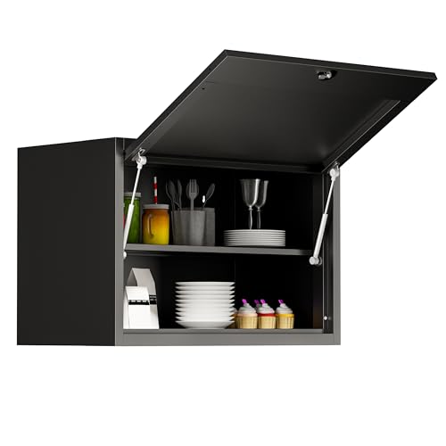 Metal Wall Cabinet, Garage Wall Cabinet with Adjustable Shelf for Garage, Tool Room, Kitchen, Assembly Required(Black) - color: Black, size: 1 Drawer