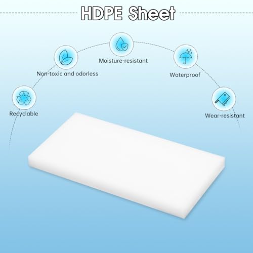 Hdpe Sheet 0.4 Inch Thick, 3" x 6" High Density Polyethylene Board, Thick Plastic Sheet for Craft, Plastic Cutting Board, Heavy Duty Industry - size: 3" X 6", style: 0.4" Thick