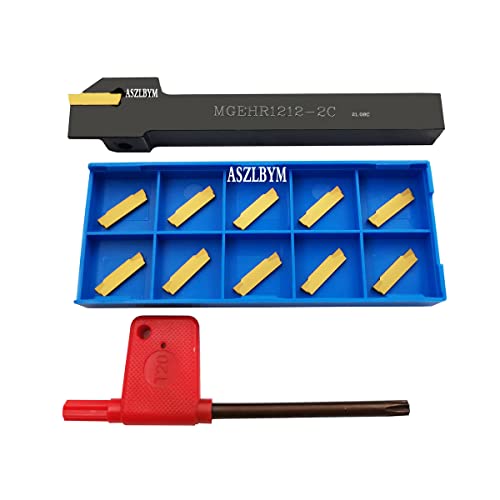 Lathe Grooving Tool Holder Grooving Cut-Off Tool Holder MGEHR1212-2 With 11pcs MGMN200-G Indexable Carbide Grooving Inserts