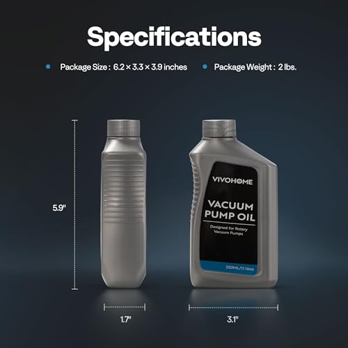 VIVOHOME 2 Pack Premium High Vacuum Pump Oil HVAC 330ml/11.16oz - size: 2 Pack