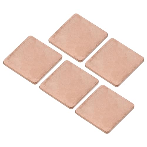 MECCANIXITY Heatsink Copper Sheet Shim, 1.2mm Thickness 15 x 15mm Pad with Thermal Conductive Adhesive Tape for Desktop Computer CPU Cooling Patch 5 Set - size: 1.2mm