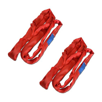 Endless Round Sling 2Packs 11020lb 6.5FT Sling Strap Rigging Polyester Endless Lift Sling for Hoist Heavy Duty Objects Heavy Duty Poly Lifting Sling【5T-2M-2Pcs】 - size: 5T-2M-2Pcs